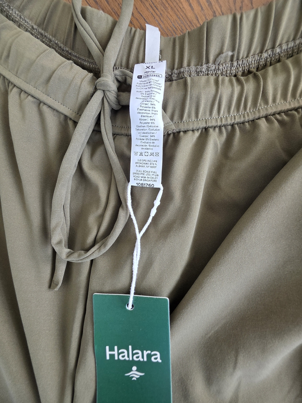 HALARA Wide-Leg Olive Green Drawstring Pocket Pants - Picture 7 of 10